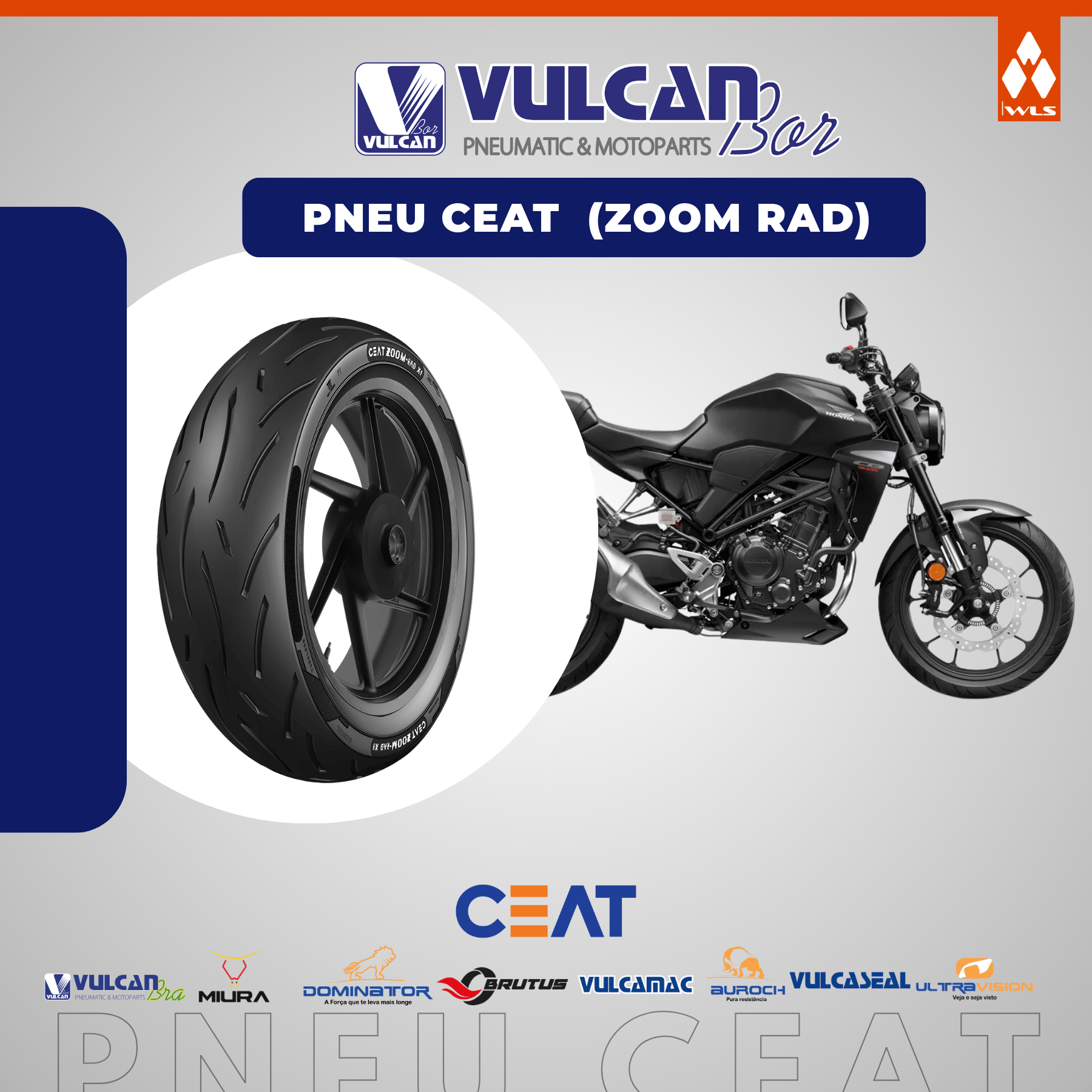 Pneu p/ moto aro 17 * 110/70r17 - diant. cb300r/cbr250 (zoom rad x1) - s/câm.